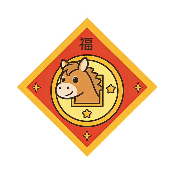 Cheerful Horse Zodiac Door Plaque (8×8)