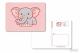 Cute Gray Elephant Chokori 5x7 Cute Postcard